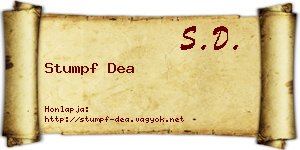 Stumpf Dea névjegykártya